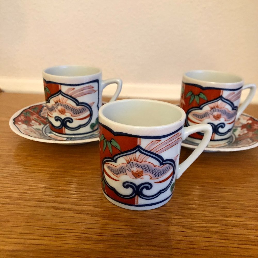 Vintage Georges Briard DEMITASSE Cups (2)  & Saucers (2)